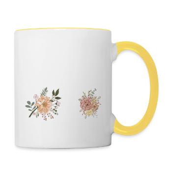 21st Anniversary Flowers (Gift of 21 years) - Contrasting Mug - white/yellow - Right