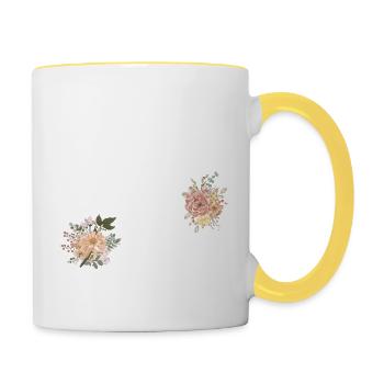 87th Anniversary Flowers (Gift of 87 years) - Contrasting Mug - white/yellow - Right