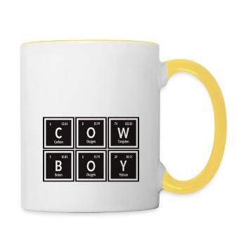 Cowboy | Tableau périodique des éléments - Mug contrasté - blanc/jaune - Droite