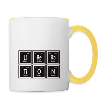 | de libération Tableau périodique des éléments - Mug contrasté - blanc/jaune - Droite