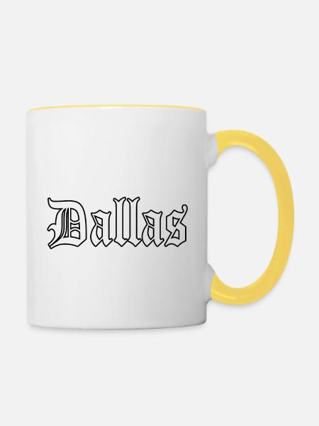 Dallas - Tasse zweifarbig - Weiß/Gelb