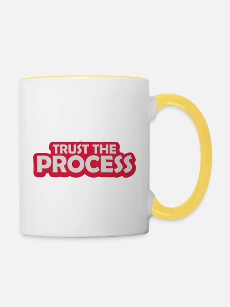 trust the process Zitat - Tasse zweifarbig - Weiß/Gelb