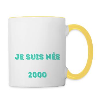Born in 2000 - Special Edition - Simple Design - Contrasting Mug - white/yellow - Right