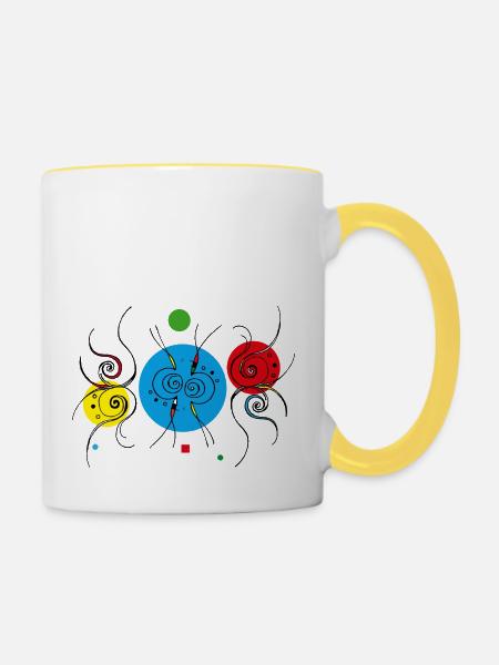 Astraler Tanz - Tasse zweifarbig - Weiß/Gelb
