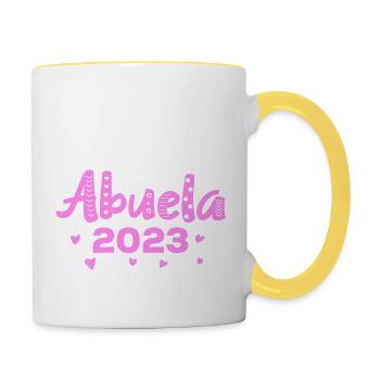 Expectant Grandma Grandmother 2023 Gift Gift Idea - Contrasting Mug - white/yellow - Right