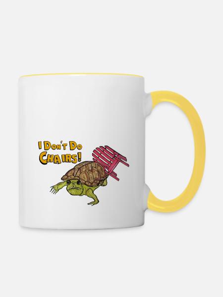 Turtle - Tasse zweifarbig - Weiß/Gelb