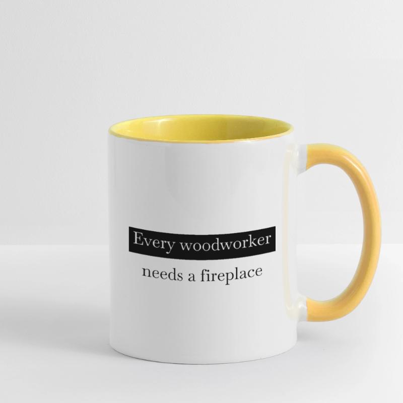 forest work chainsaw carpenter joke apprentice Contrasting Mug