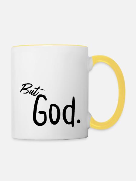 Aber Gott - Tasse zweifarbig - Weiß/Gelb