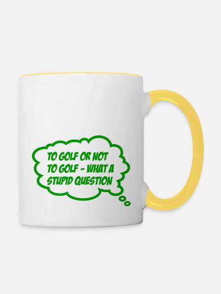 golf - Tasse zweifarbig - Weiß/Gelb