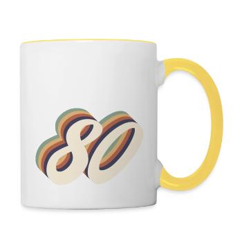 80th anniversary vintage - Contrasting Mug - white/yellow - Right
