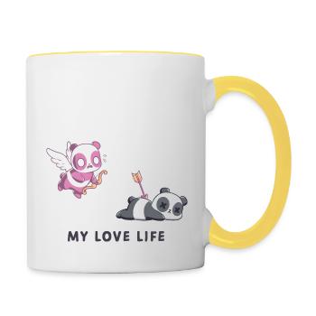MY LOVE LIFE - Contrasting Mug - white/yellow - Right