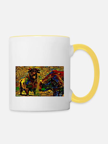 bulle & bär II - Tasse zweifarbig - Weiß/Gelb