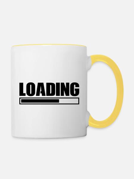 loading - Tasse zweifarbig - Weiß/Gelb