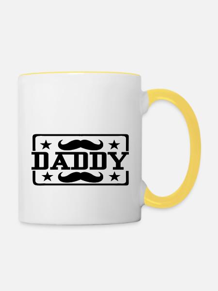 Daddy - Tasse zweifarbig - Weiß/Gelb