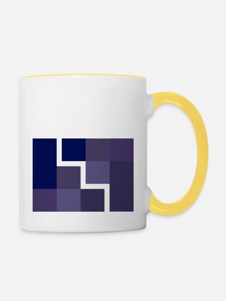 Geometrisch - Tasse zweifarbig - Weiß/Gelb
