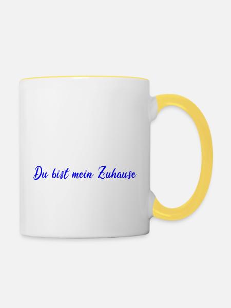 Ruhrpott du bist mein zuhause - Tasse zweifarbig - Weiß/Gelb