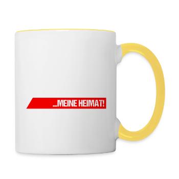 Stollberg Erzgebirge meine heimat1 - Tasse zweifarbig - Weiß/Gelb - Rechts