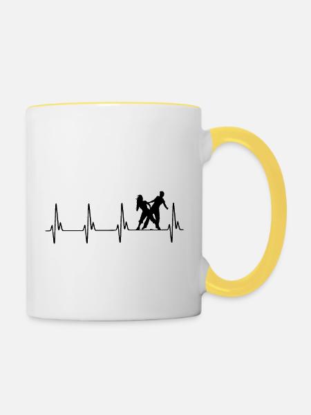Dancing Dance Music - Tasse zweifarbig - Weiß/Gelb