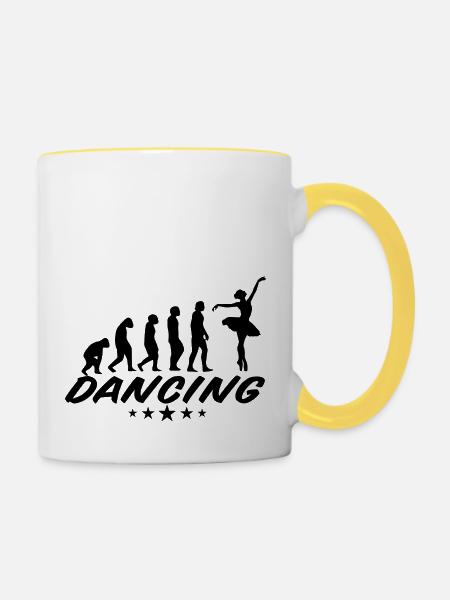 Dancing Dance Music - Tasse zweifarbig - Weiß/Gelb