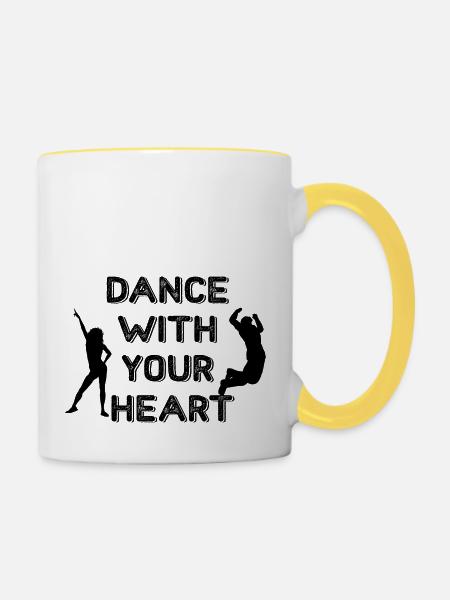 Dancing Dance Music - Tasse zweifarbig - Weiß/Gelb