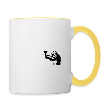 Paintball Airsoft - Tasse zweifarbig - Weiß/Gelb - Rechts