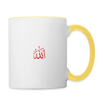 Herzschlag allah - Tasse zweifarbig - Weiß/Gelb - Rechts