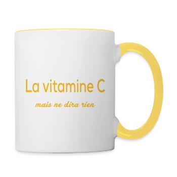 La vitamine C - Mug contrasté - blanc/jaune - Droite