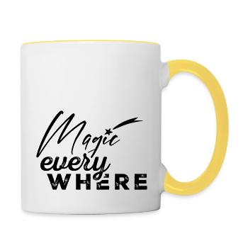 Magic everywhere - Tasse zweifarbig - Weiß/Gelb - Rechts