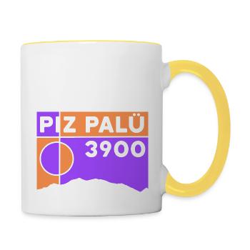Piz Palü Bernina Hike Tour Mountain Tour Souvenir - Contrasting Mug - white/yellow - Right