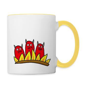 3 Devils - Contrasting Mug - white/yellow - Right