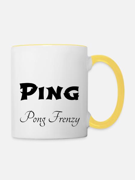 statement funny table tennis enthusiasts - Tasse zweifarbig - Weiß/Gelb