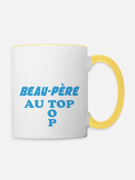 Schwiegervater an der Spitze - Tasse zweifarbig - Weiß/Gelb