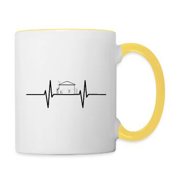 Heartbeat pour l’architecte - Mug contrasté - blanc/jaune - Droite
