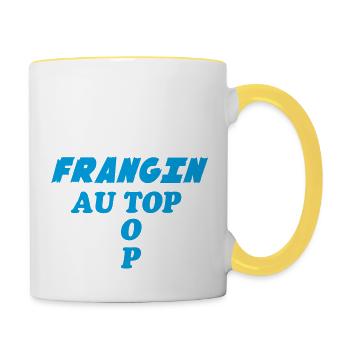 Frangin au top - Mug contrasté - blanc/jaune - Droite
