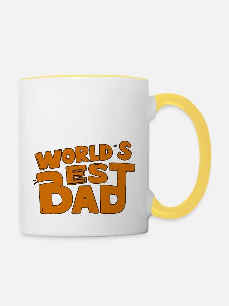 DER BESTE VATER DER WELT - Tasse zweifarbig - Weiß/Gelb
