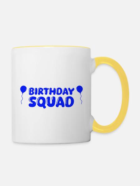 birthday squad - Tasse zweifarbig - Weiß/Gelb
