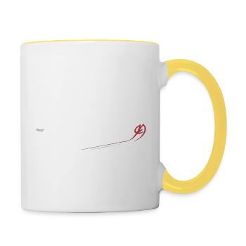 EISHOCKEYSPIELER - Tasse zweifarbig - Weiß/Gelb - Rechts