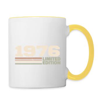 1976 Cadeau Anniversaire 1976 édition limitée 1976 - Mug contrasté - blanc/jaune - Droite