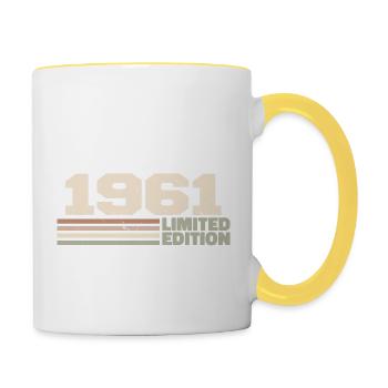 1961 Cadeau Anniversaire 1961 édition limitée 1961 - Mug contrasté - blanc/jaune - Droite