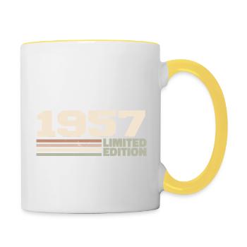1957 Cadeau Anniversaire 1957 édition limitée 1957 - Mug contrasté - blanc/jaune - Droite