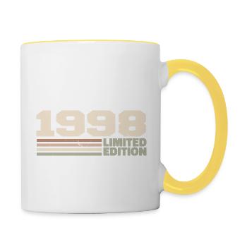 1998 Cadeau Anniversaire 1998 édition limitée 1998 - Mug contrasté - blanc/jaune - Droite