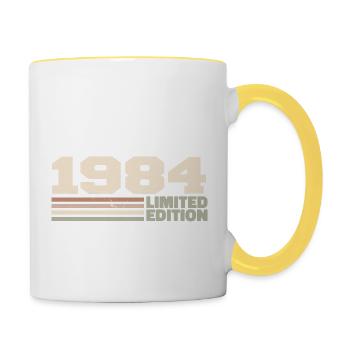 1984 Cadeau Anniversaire 1984 édition limitée 1984 - Mug contrasté - blanc/jaune - Droite