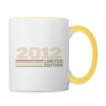 2012 Jubiläumsgeschenk 2012 Limited Edition 2012 - Tasse zweifarbig - Weiß/Gelb - Rechts
