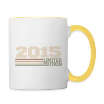2015 Cadeau Anniversaire 2015 édition limitée 2015 - Mug contrasté - blanc/jaune - Droite