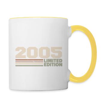 2005 Cadeau Anniversaire 2005 édition limitée 2005 - Mug contrasté - blanc/jaune - Droite
