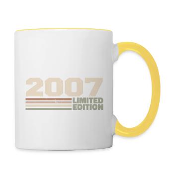 2007 Cadeau Anniversaire 2007 édition limitée 2007 - Mug contrasté - blanc/jaune - Droite