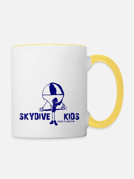 Skydive Kids - Tasse zweifarbig - Weiß/Gelb