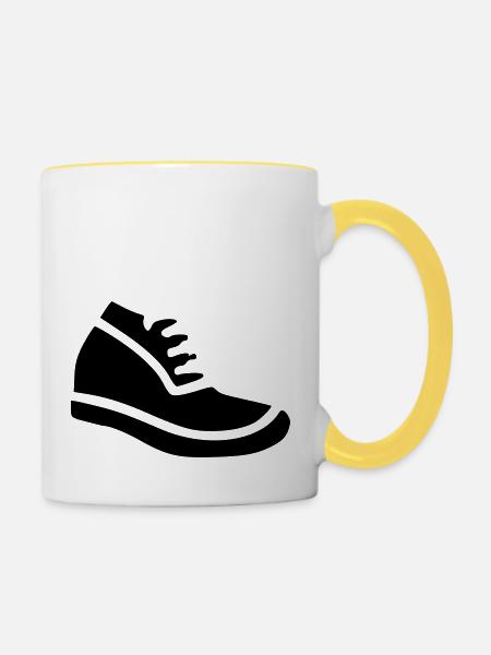 Ausgeführte - Tasse zweifarbig - Weiß/Gelb