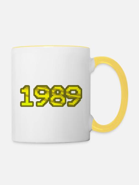 1989 - Tasse zweifarbig - Weiß/Gelb