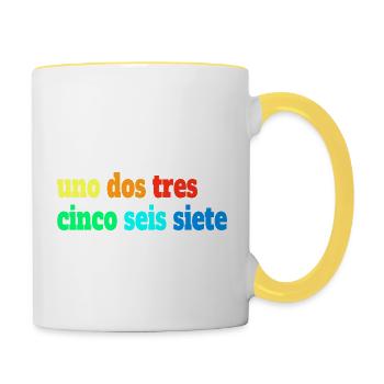 uno dos tres cinco seis siete - Tasse zweifarbig - Weiß/Gelb - Rechts